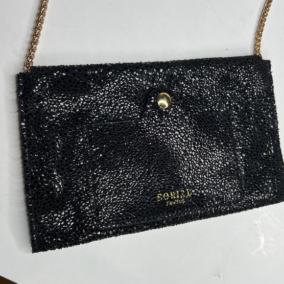 SORIAL New York Black Glossed Pebbled Leather Mini Crossbody Bag - Picture 3 of 8